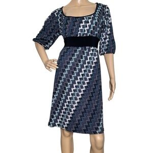 Wrapper black blue glitter dress with tie XL